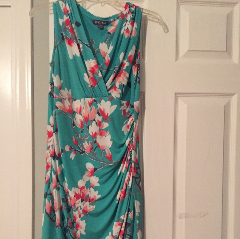 Teal Floral dress